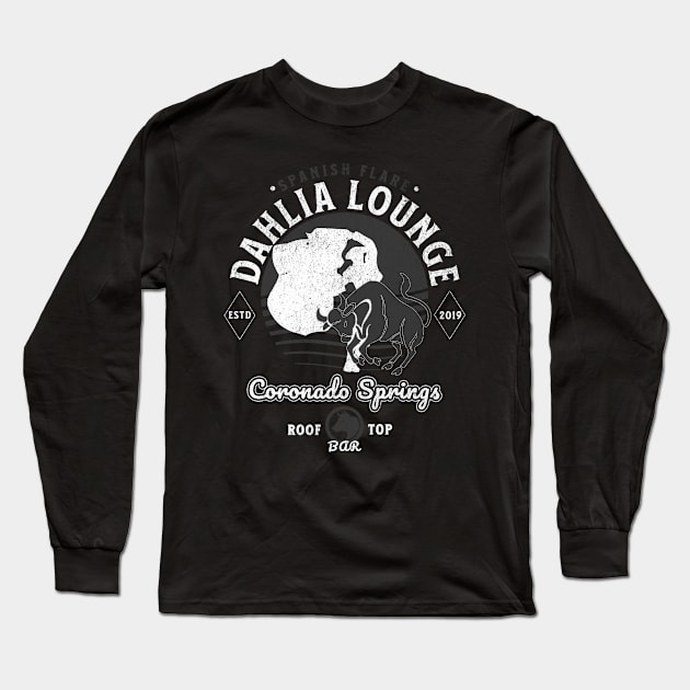 Distressed Dahlia Lounge Coronado Springs Roof Top Bar Orlando Florida Long Sleeve T-Shirt by Joaddo